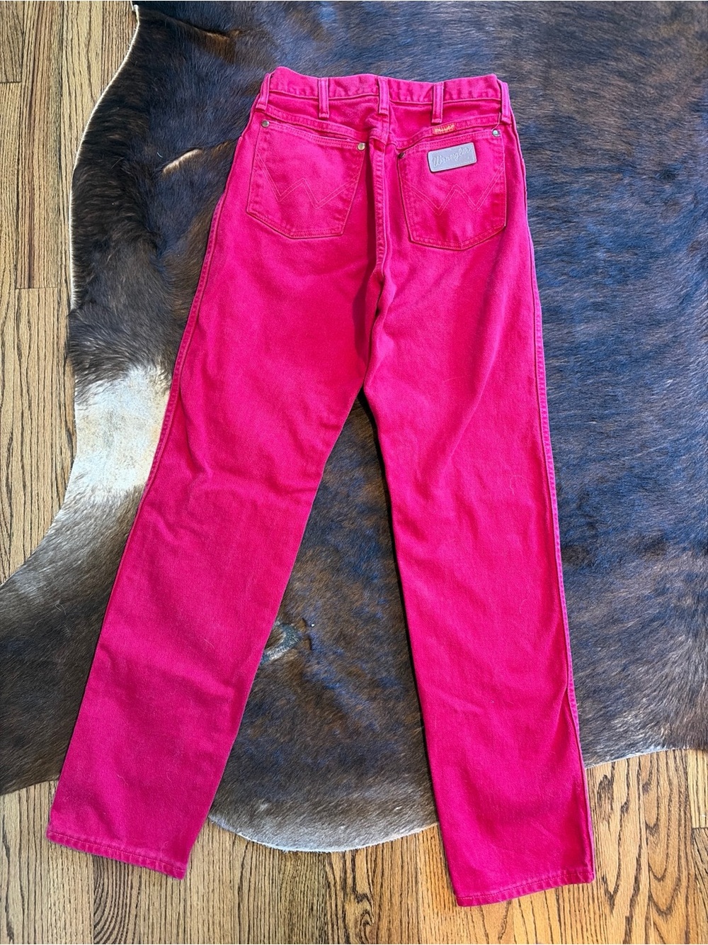 Vintage 90s Wrangler High Waist Western Jeans Women 26x32 Red Denim Made in USA